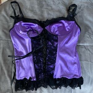 Purple and black Exposed by magic silk corset